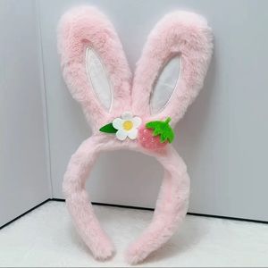 Easter Bunny Rabbit Headband Fuzzy Pink Childs Womans Cute Soft NEW
